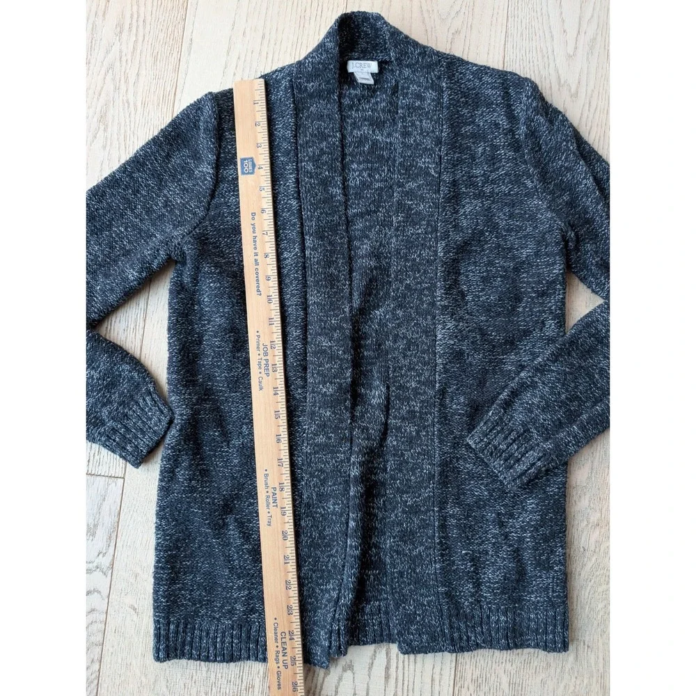 J‎ Crew Women's Knit Open Cardigan Sweater Charcoal Gray cotton linen Size S